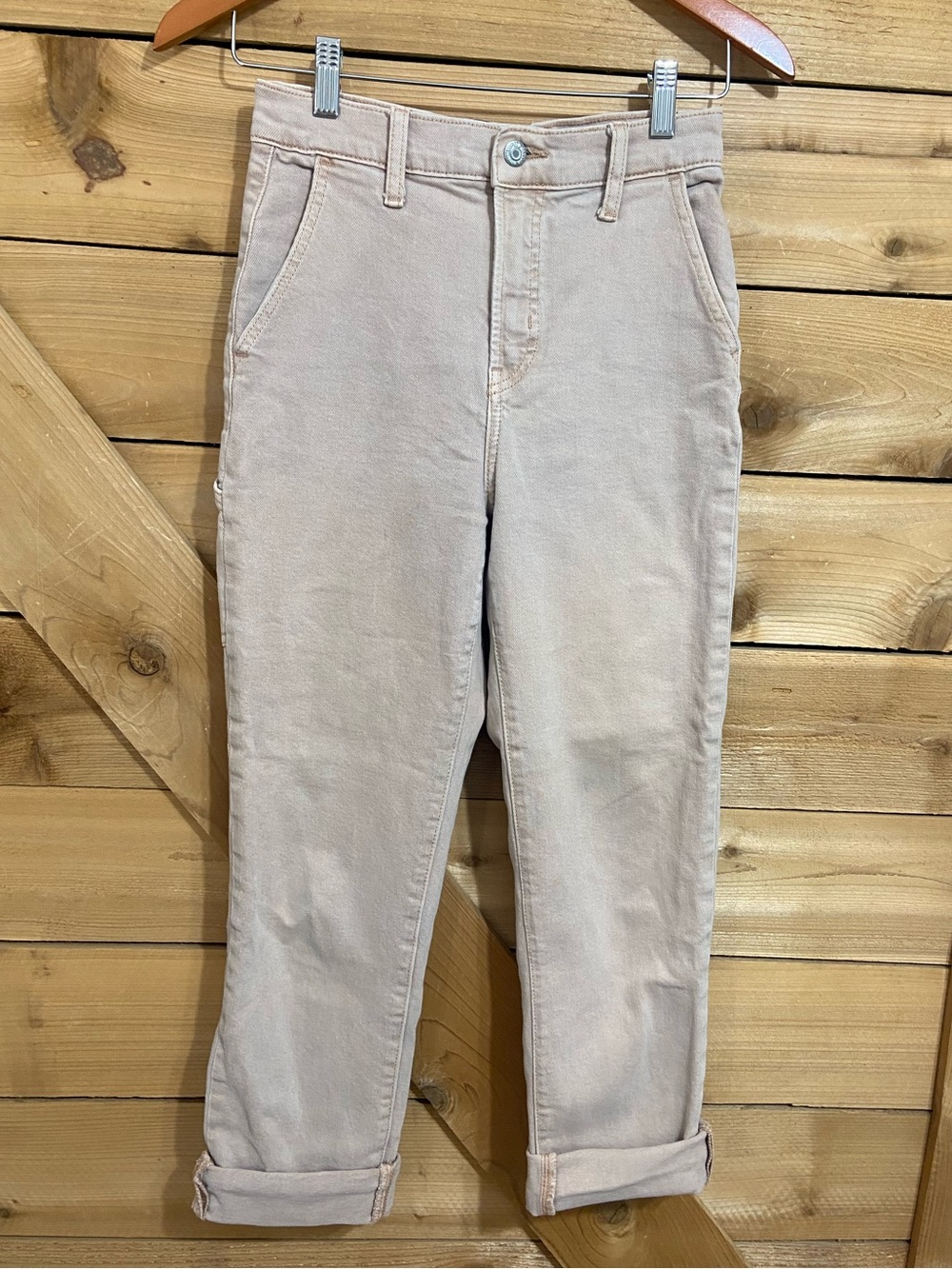Old Navy Extra High-Rise Sky Hi Secret Smooth Pockets Light Pink Jeans